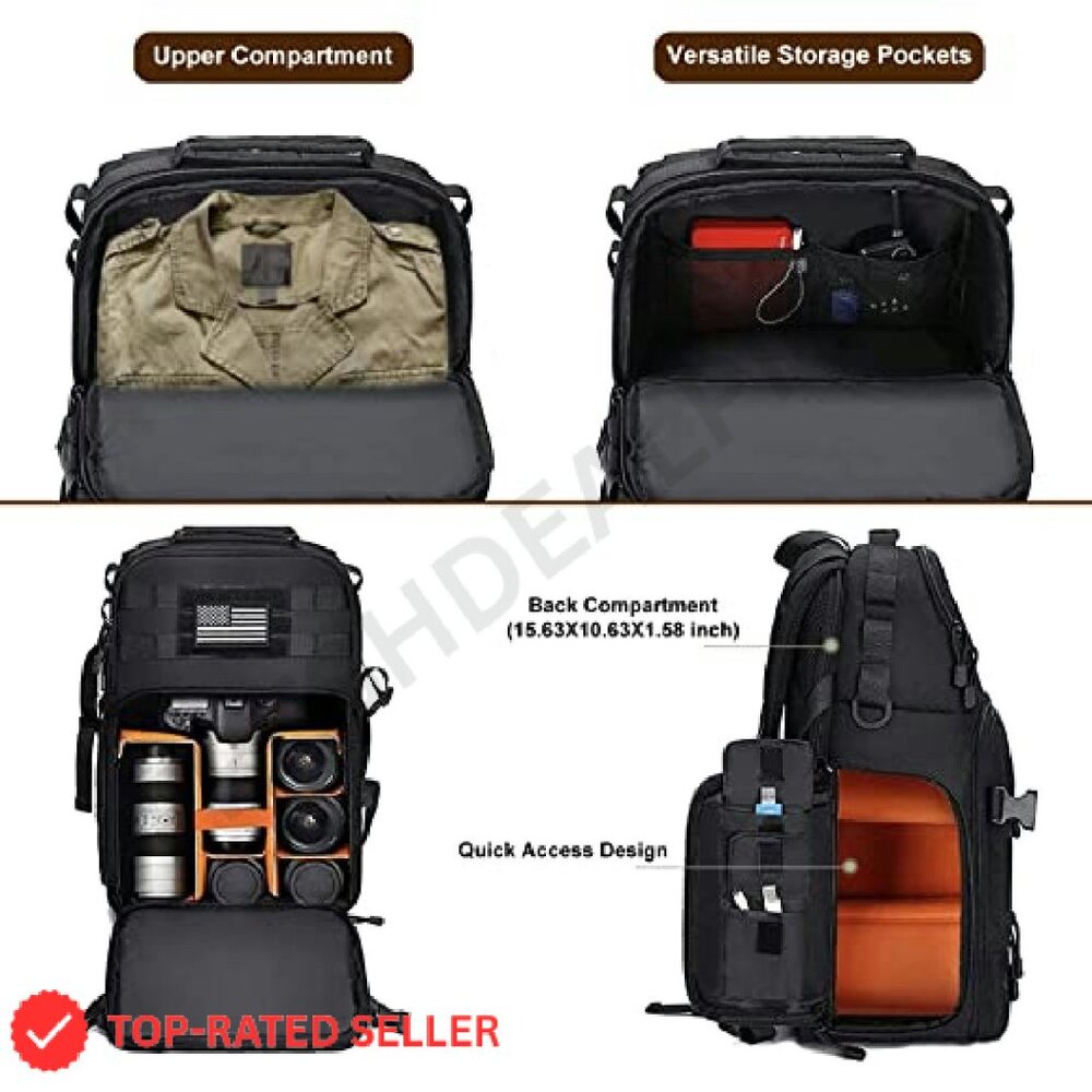 Tactical Camera Backpack Daypack With Laptop Comp… - image 3